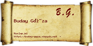 Buday Géza névjegykártya